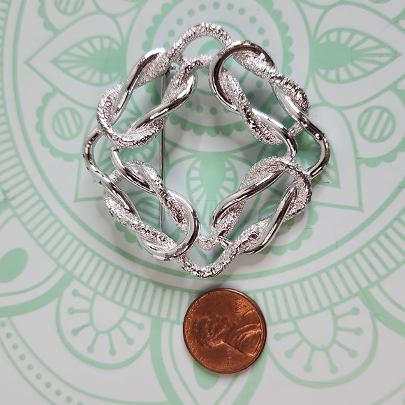 Vintage Signed Emmons Silver-tone Brooch Pin - Picture 5 of 5